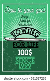 Color vintage rowing banner