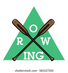 Color vintage rowing emblem