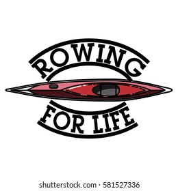 Color vintage rowing emblem