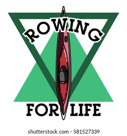 Color vintage rowing emblem