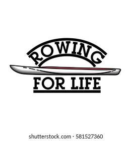 Color vintage rowing emblem