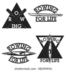 Color vintage rowing emblems