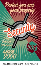 Color vintage security poster