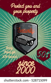 Color vintage security poster