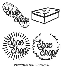 Color vintage shoe shop emblems