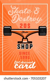 Color vintage skate shop banner