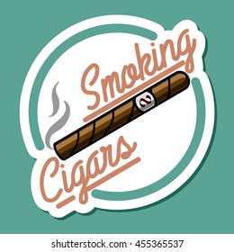 Color vintage smoking emblem, label, badge and design elements. Vector illustration, EPS 10