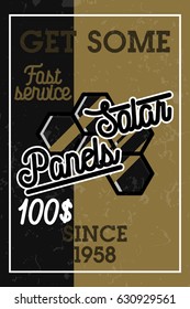 Color vintage solar panels banner