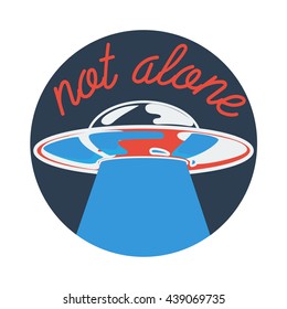 Color vintage space emblem