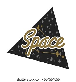 Color vintage space emblem
