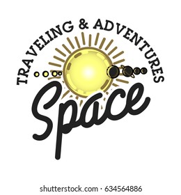 Color vintage space emblem