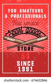 Color vintage sport goods banner