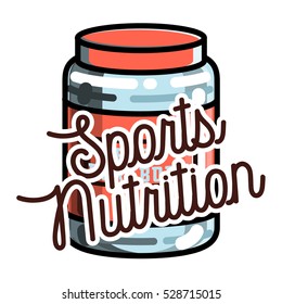 Color vintage sports nutrition emblem