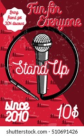 Color Vintage Stand Up Comedy Show Poster