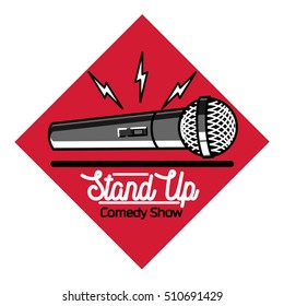 Color vintage Stand up comedy show emblem