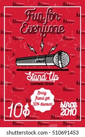 Color vintage Stand up comedy show poster