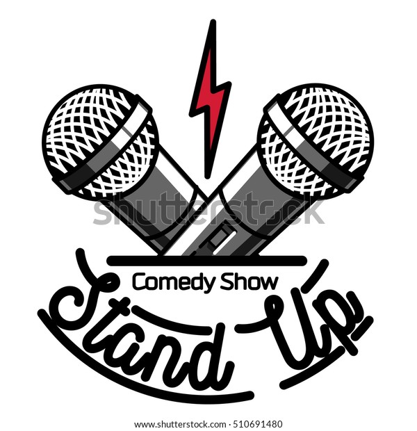 Color vintage Stand\
up comedy show emblem