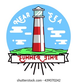 Color vintage summer season emblem