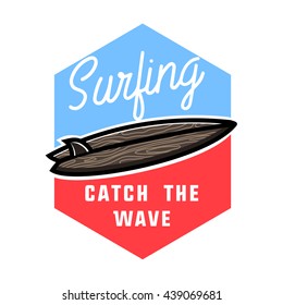 Color vintage surfing emblem