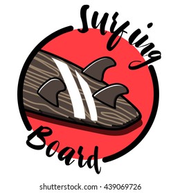 Color vintage surfing emblem