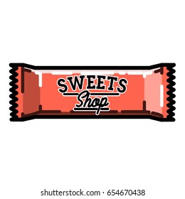 Color vintage sweets shop emblem