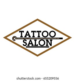 Color vintage tattoo salon emblem