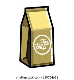 Color vintage tea shop emblem