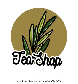 Color vintage tea shop emblem