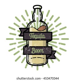 Color vintage tequila emblem