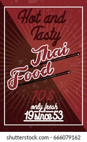 Color vintage thai food banner