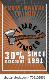 Color vintage timber banner