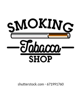 Color vintage tobacco shop emblem