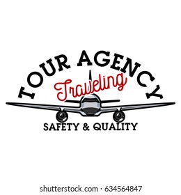 Color vintage tour agency emblem