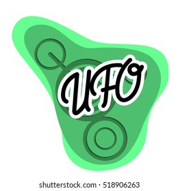 Color vintage ufo emblem