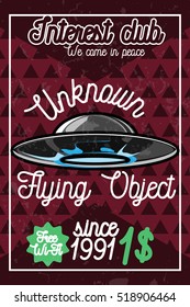 Color vintage ufo poster