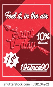 Color vintage Valentines day poster