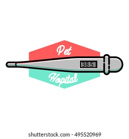 Color vintage veterinarian emblem