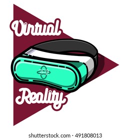 Color vintage Virtual Reality emblem