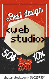 Color vintage web studio banner