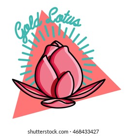 Color vintage yoga emblem