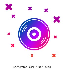 Color Vinyl disk icon isolated on white background. Gradient random dynamic shapes. Vector Illustration
