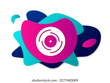 Color Vinyl disk icon isolated on white background. Abstract banner with liquid shapes. Vector