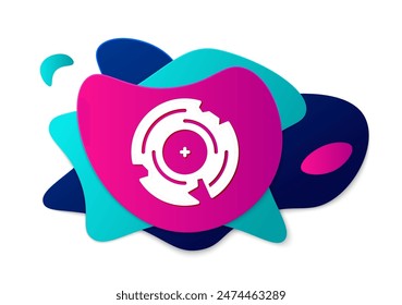 Color Vinyl disk icon isolated on white background. Abstract banner with liquid shapes. Vector
