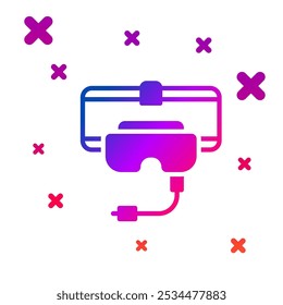 Color Virtual reality glasses icon isolated on white background. Stereoscopic 3d vr mask. Gradient random dynamic shapes. Vector