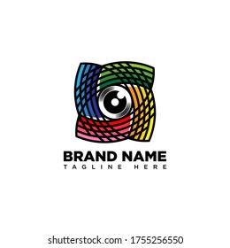 Plantilla de diseño de logotipo de visión de color