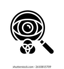 color vision test optometry eye glyph icon vector. color vision test optometry eye sign. isolated symbol illustration