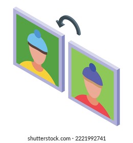 Color visual perception icon isometric vector. Optical sensory. Mental vision