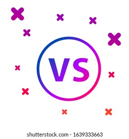 Color VS Versus battle icon isolated on white background. Competition vs match game, martial battle vs sport. Gradient random dynamic shapes. Vector Illustration