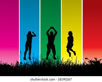  Color wallpaper jumping vector