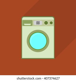 color washing machine icon with shadow